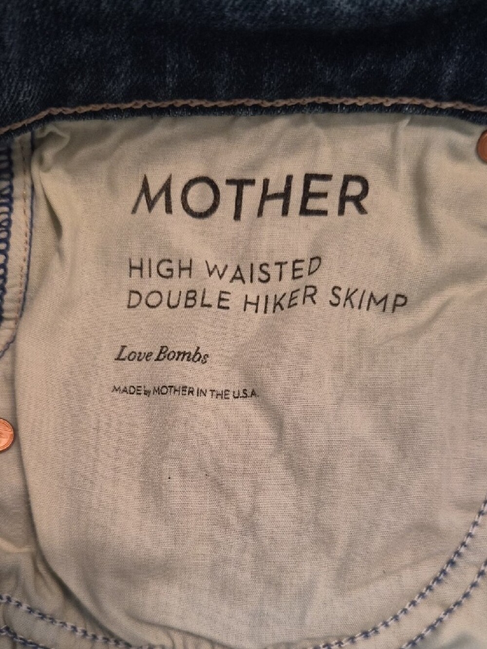 MOTHER High Waisted Double Hiker Skimp Color: “Love Bomb,- Size 24 - Picture 9 of 12